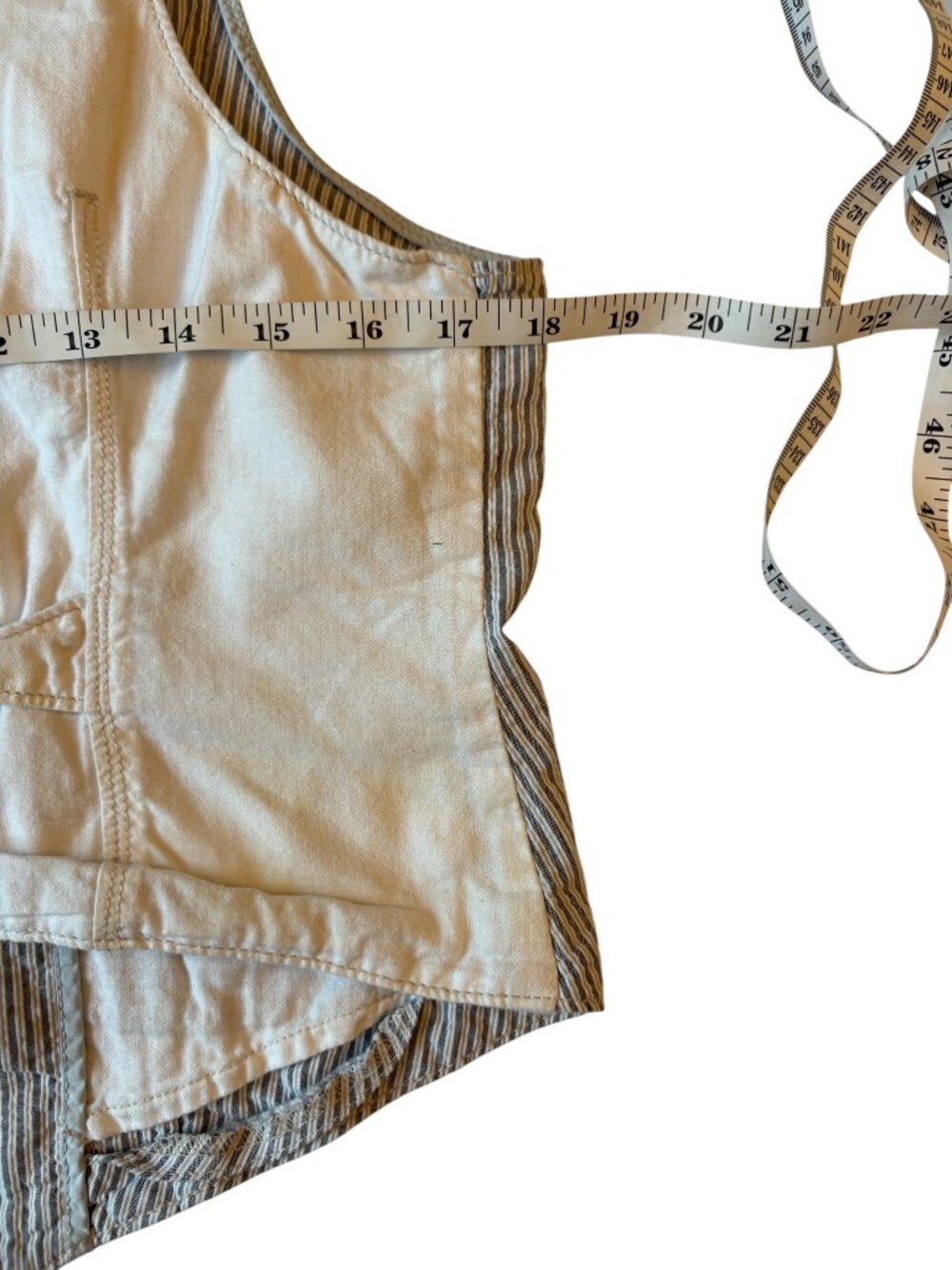 AE White and Blue Pinstriped Vest Size L - Picture 5 of 7